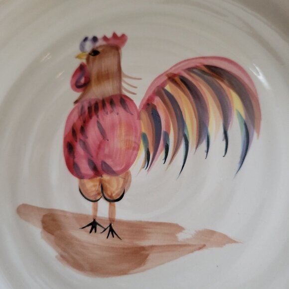 Home Set Of 3 Hand-Painted Rooster Plates - Picture 2 of 10